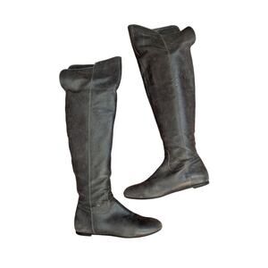 Fratelli Rossetti Women's Knee-High Black Leather Riding Boots Size 9.5